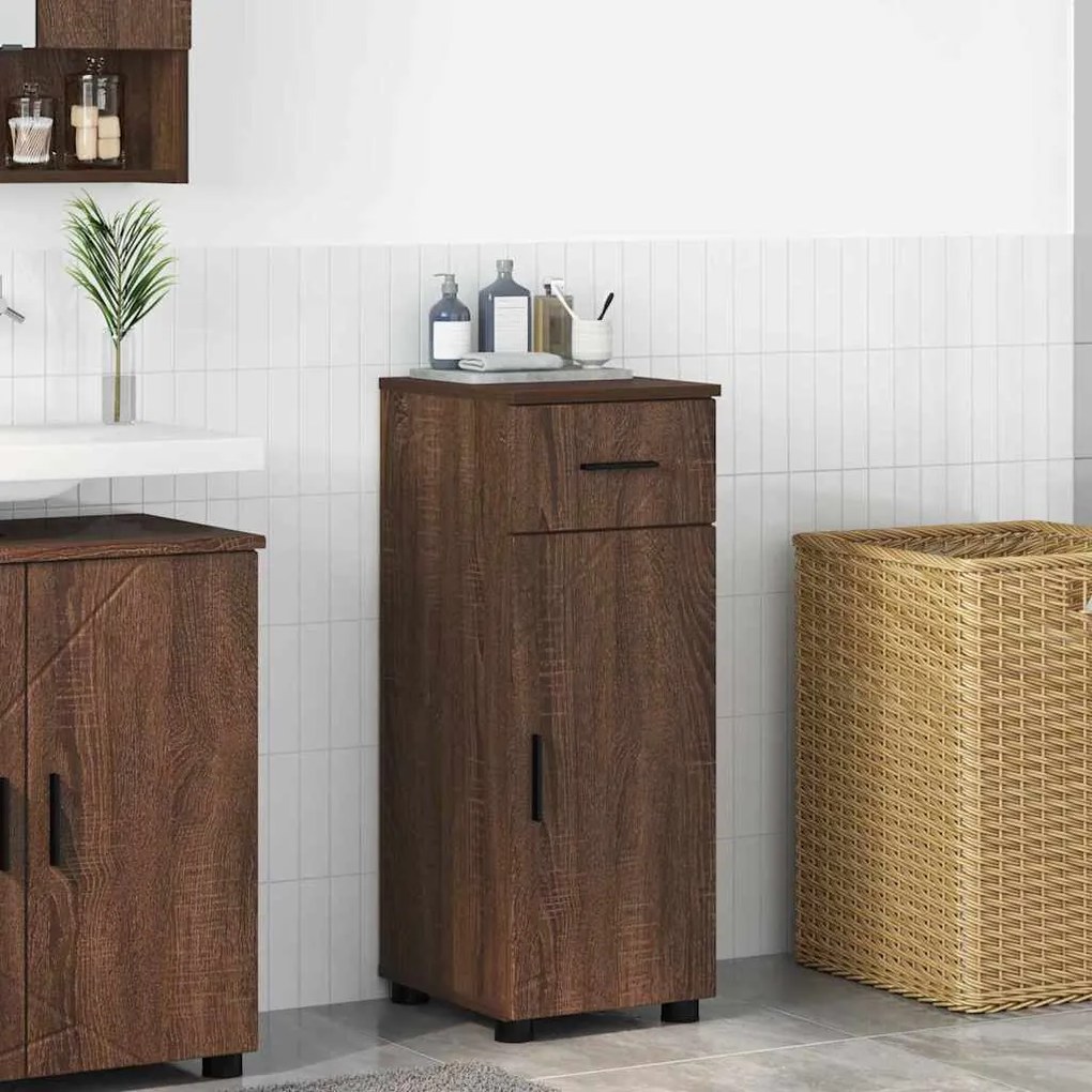 vidaXL Ντουλάπι Μπάνιου Καφέ δρυς 30 x 35 x 80 εκ Επεξεργασμένο ξύλο