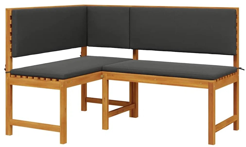 vidaXL Σετ Παγκάκι Κήπου 3 pcs Καφέ Στερεό Ξύλο Ακακίας