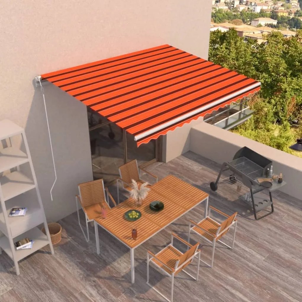 Τέντα Συρόμενη Αυτόματη Πορτοκαλί / Καφέ 450 x 350 εκ.