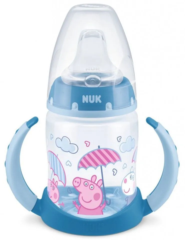 Μπιμπερό First Choice Plus Peppa Pig 10215357 Με Λαβές Temperature Control 150ml 6-18 Μηνών Blue Nuk 150ml Polypropylene