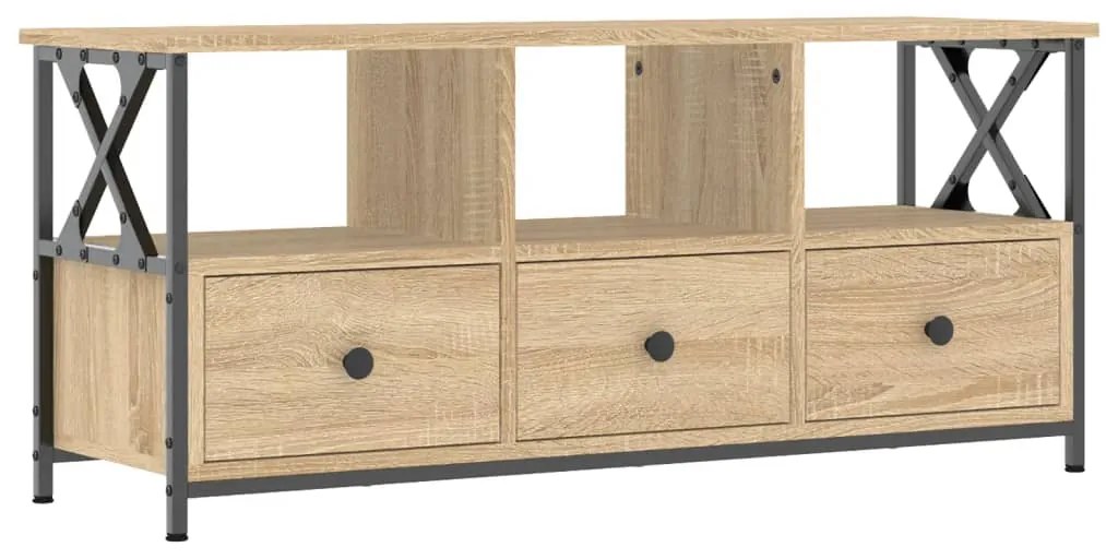 vidaXL Έπιπλο Τηλεόρασης Sonoma Δρυς 102x33x45 εκ. Επεξ. Ξύλο/Σίδερο