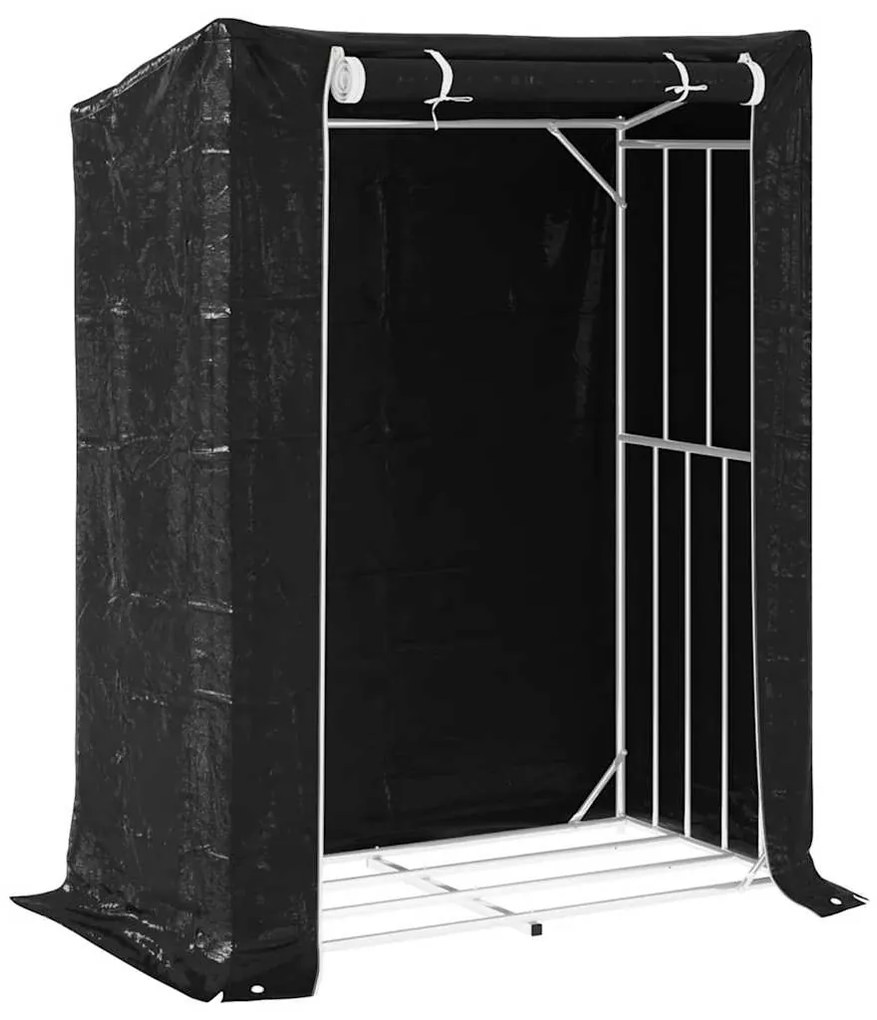 vidaxL Ράφι για καυσόξυλα με κάλυμμα βροχής 150x80x200 εκ.