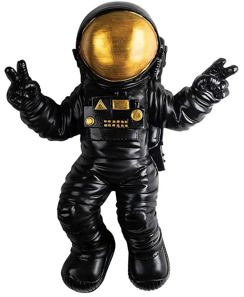 Διακοσμητικό Τοίχου Cosmonaut 891TNL3704 35x10x47cm Black-Gold Wallity Πολυέστερ