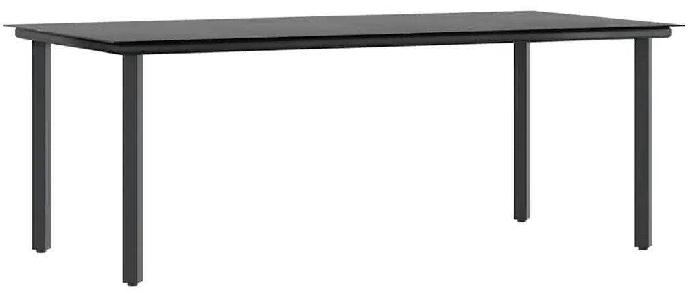 vidaXL Σετ Τραπεζαρίας Κήπου 7 Τεμαχίων Μαύρο Συνθετικό Ρατάν/Γυαλί