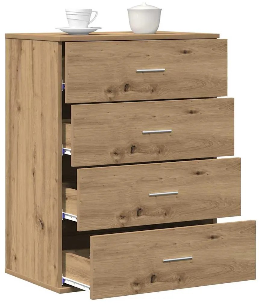 vidaXL Πλαϊνό γραφείο artisan δρυς 60 x 39 x 80 εκ Επεξεργασμένο ξύλο