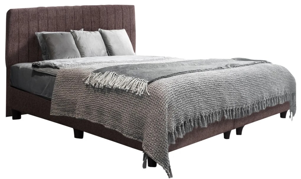 ΚΡEΒΑΤΙ ΔΙΠΛΟ LUTHER HM717.02 ΥΦΑΣΜΑ TEDDY ΚΑΦΕ--ΓΙΑ ΣΤΡΩΜΑ 160x200εκ.