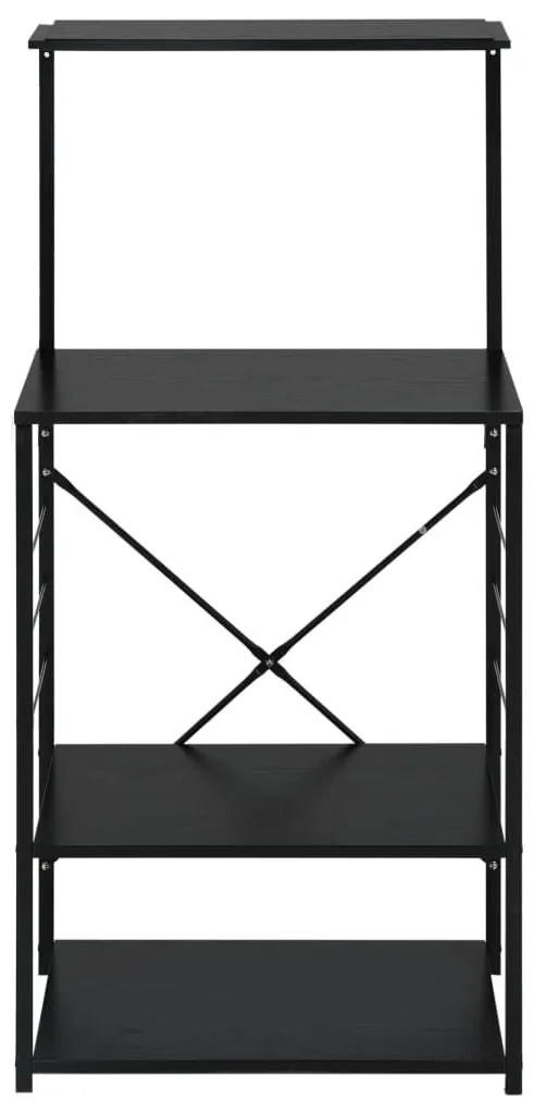 Ντουλάπι Φούρνου Μικροκυμάτων Μαύρο 60x39,6x123 εκ. Επεξ. Ξύλο - Μαύρο