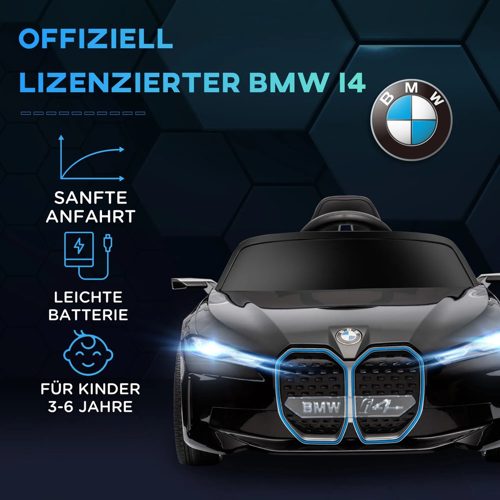 HOMCOM Αυτοκίνητο για Παιδιά, Επαναφορτιζόμενη Μπαταρία, 3-5 km/h, με Τηλεχειριστήριο, Media Player, Μαύρο