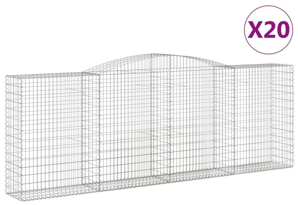 vidaXL Συρματοκιβώτια Τοξωτά 20 τεμ. 400x50x140/160 εκ. Γαλβαν. Ατσάλι