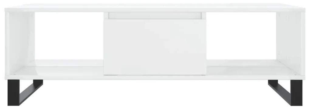 vidaXL Τραπεζάκι Σαλονιού Γυαλ. Λευκό 104x60x35 εκ. από Επεξεργ. Ξύλο