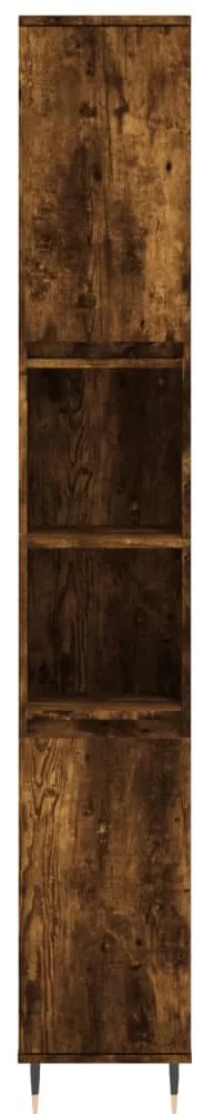 vidaXL Ντουλάπι Μπάνιου Καπνιστή Δρυς 30x30x190 εκ. Επεξεργασμένο Ξύλο