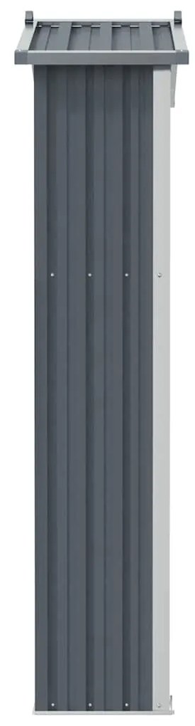 vidaXL Αποθήκη Κήπου Γκρι 116x45x175 εκ. από Γαλβανισμένο Ατσάλι