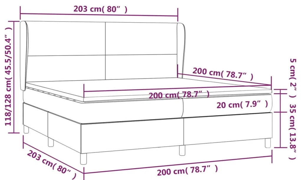 vidaXL Κρεβάτι Boxspring με Στρώμα Ανοιχτό Γκρι 200x200 εκ. Υφασμάτινο
