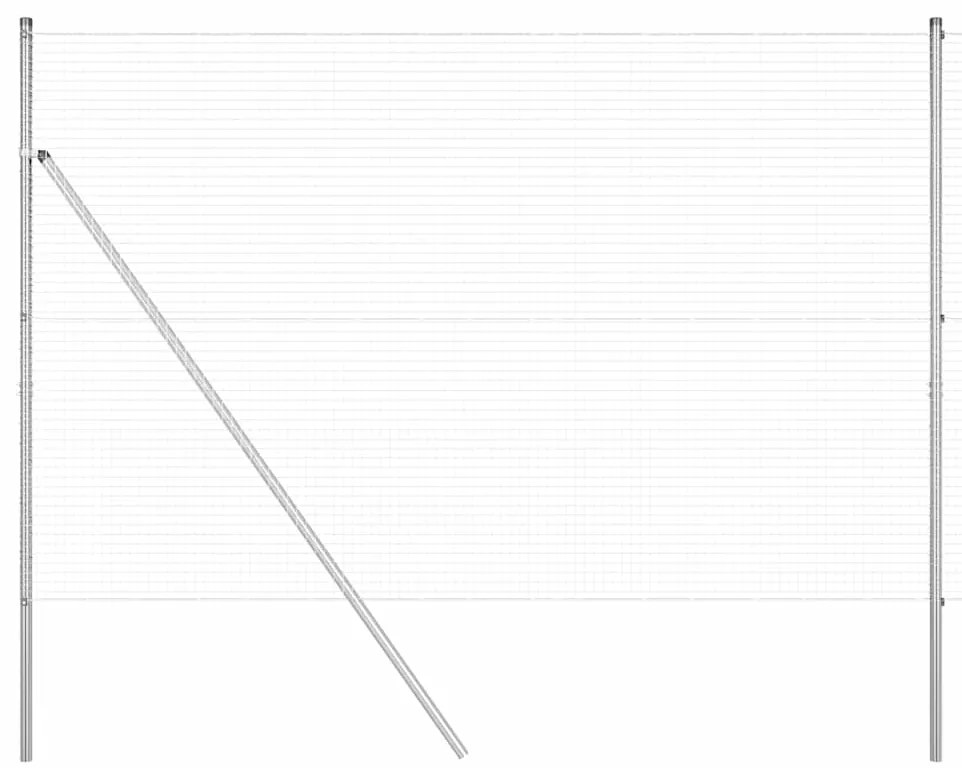 vidaXL Φράχτης με Στήλες. Ασημί 1.5 x 10 m Ατσάλι