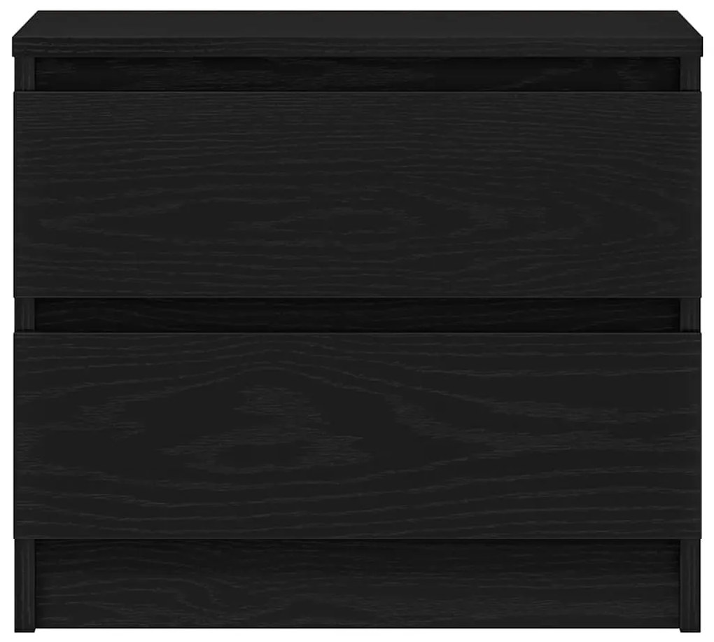 vidaXL Κομοδίνο Μαύρη Οξυά 50 x 40 x 43,5 εκ. Επεξεργασμένο ξύλο