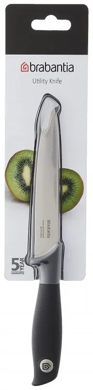Μαχαίρι Brabantia Tasty+ 1001165, 13,3 cm, Σκληρυμένο ατσάλι, Ανθεκτικό σε γρατζουνιές και διάβρωση, Σκούρο γκρι