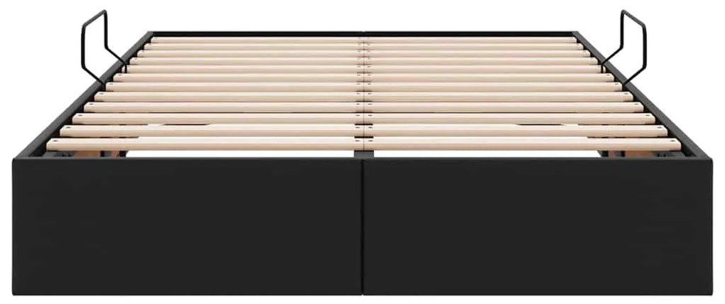 vidaXL Κρεβάτι Αποθήκης με στρώμα Μαύρο 120 x 200 cm Τεχνητό δέρμα