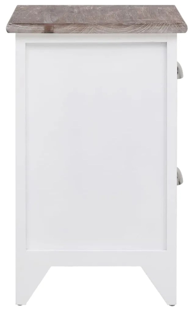 vidaXL Κομοδίνο με 2 Συρτάρια 2 τεμ. Καφέ και Λευκό