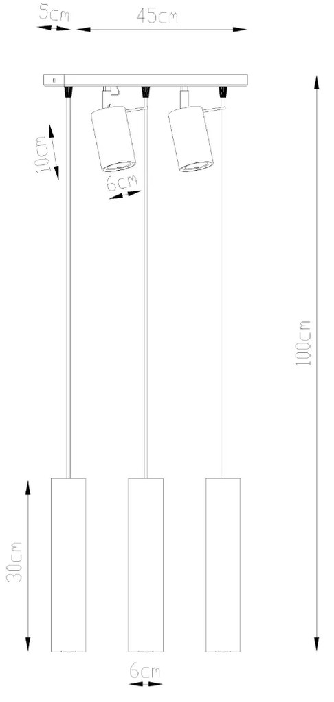 Sollux Κρεμαστό φωτιστικό Ring 5,ατσάλι,5xGU10/40w,μαύρο