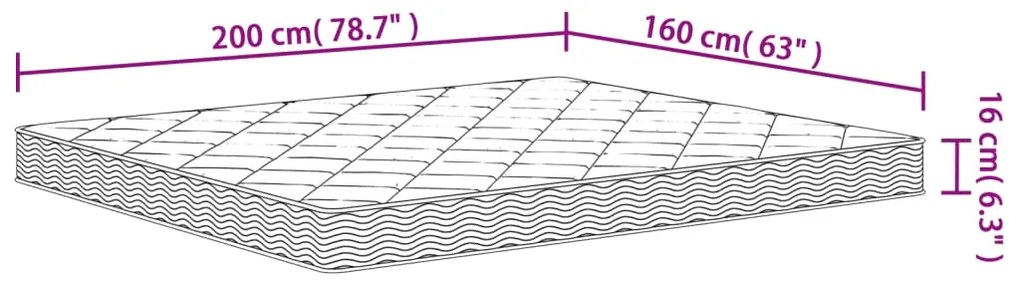 Στρώμα Αφρού Medium Soft 160x200 εκ. - Λευκό