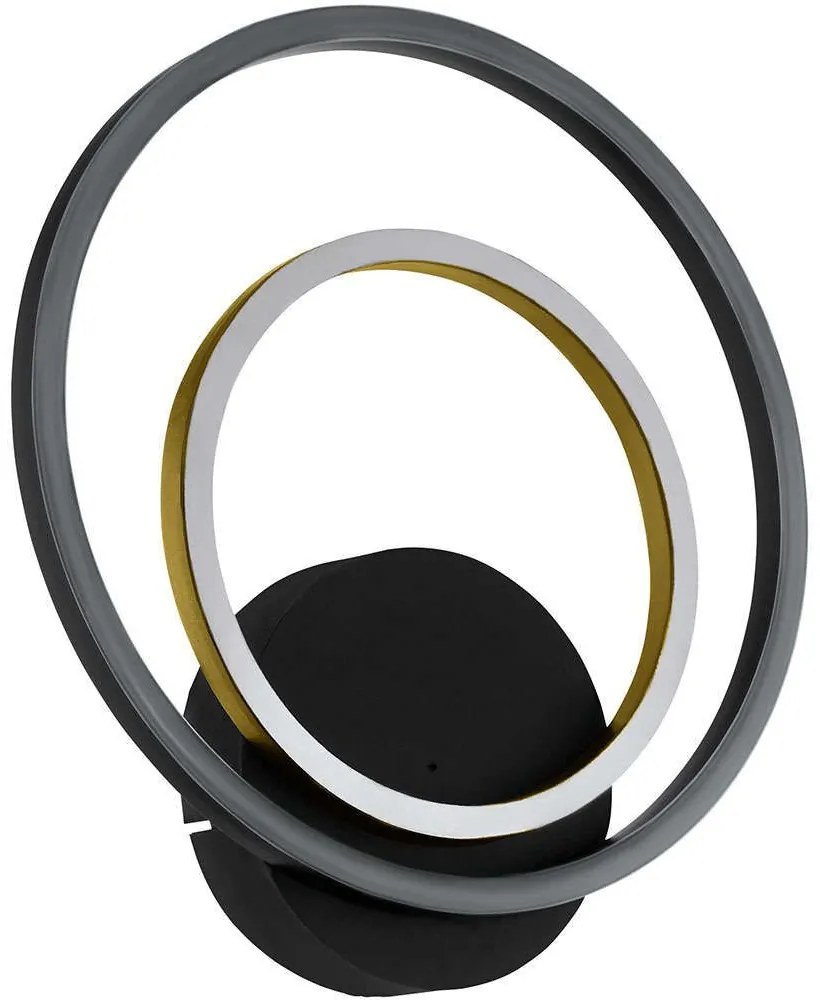 Φωτιστικό Τοίχου - Απλίκα Lanacera 390088 30x32,5cm Led Black-Gold Eglo Aluminum,Plastic,Steel