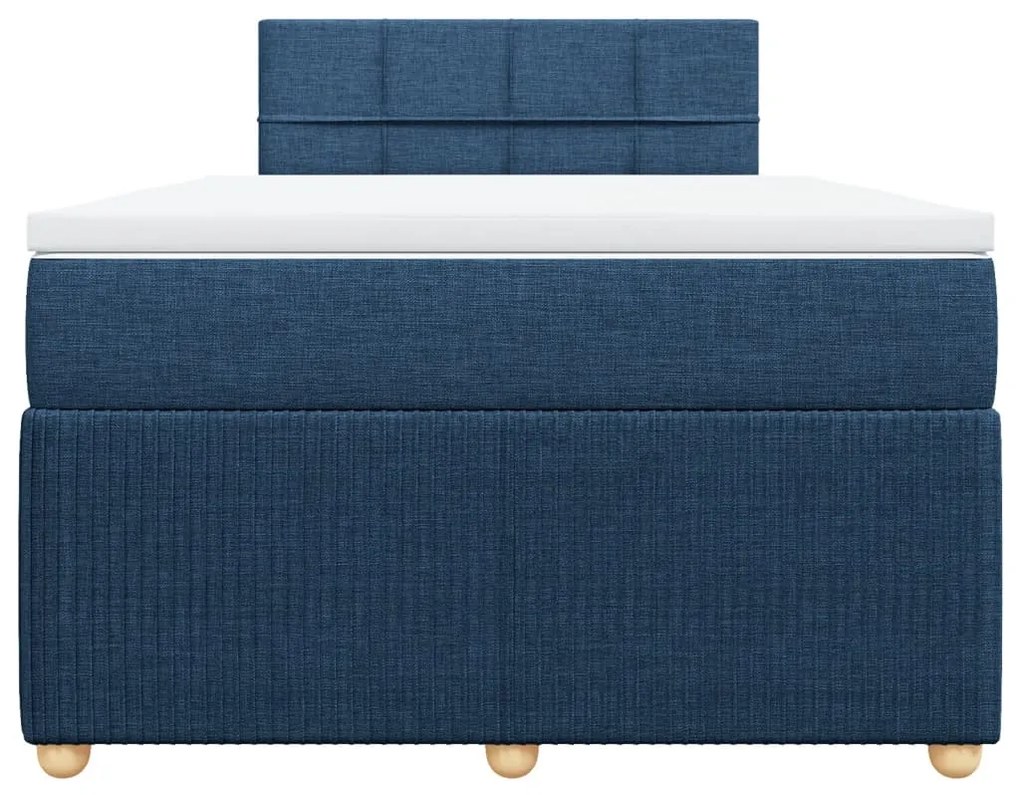 vidaXL Κρεβάτι Boxspring με Στρώμα Μπλε 120x190 εκ. Υφασμάτινο