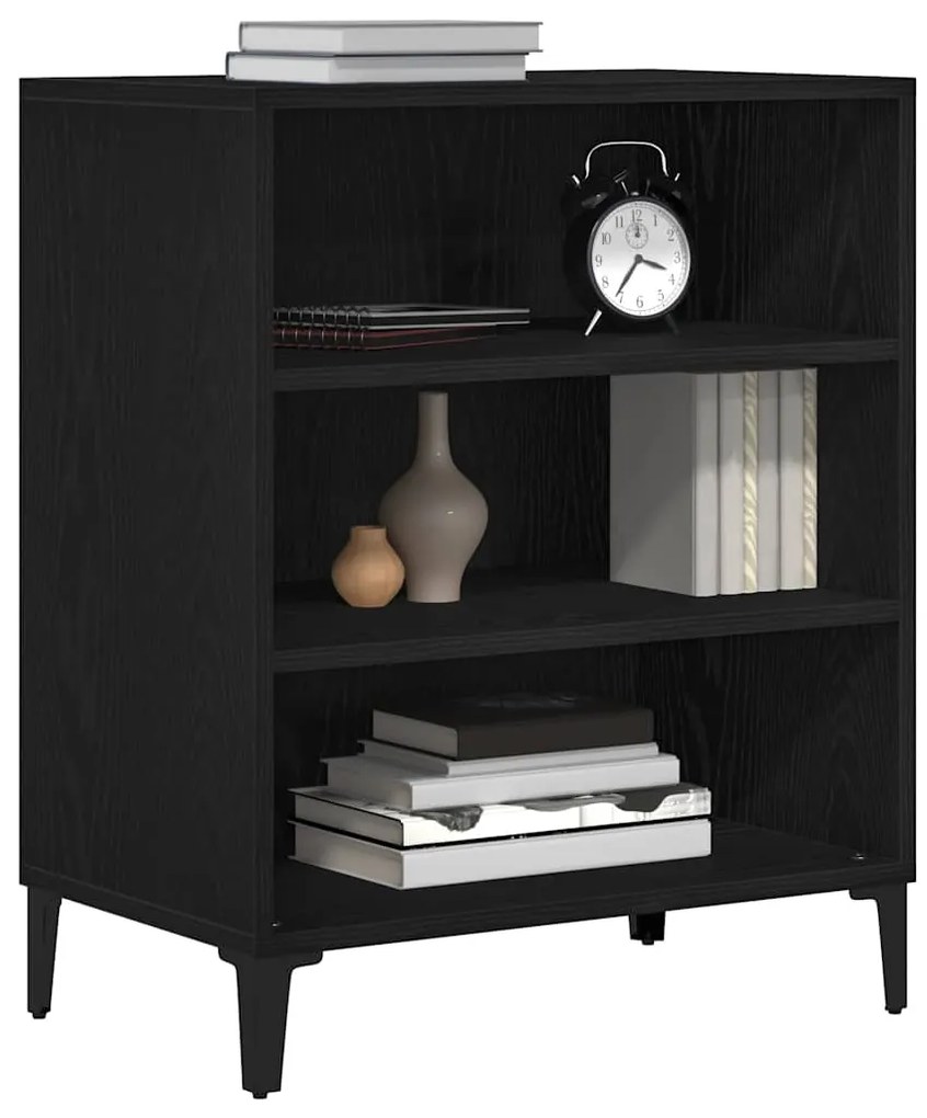 vidaXL Πλαϊνό γραφείο Μαύρη Οξυά 57 x 35 x 70 εκ Επεξεργασμένο ξύλο