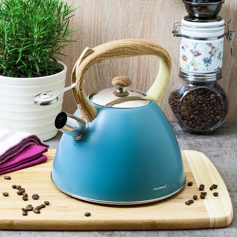 Τσαγιέρα Klausberg KB 7263, 22 cm, 3 l, Σφυρίχτρα ατμού, Επαγωγή, Μπλε