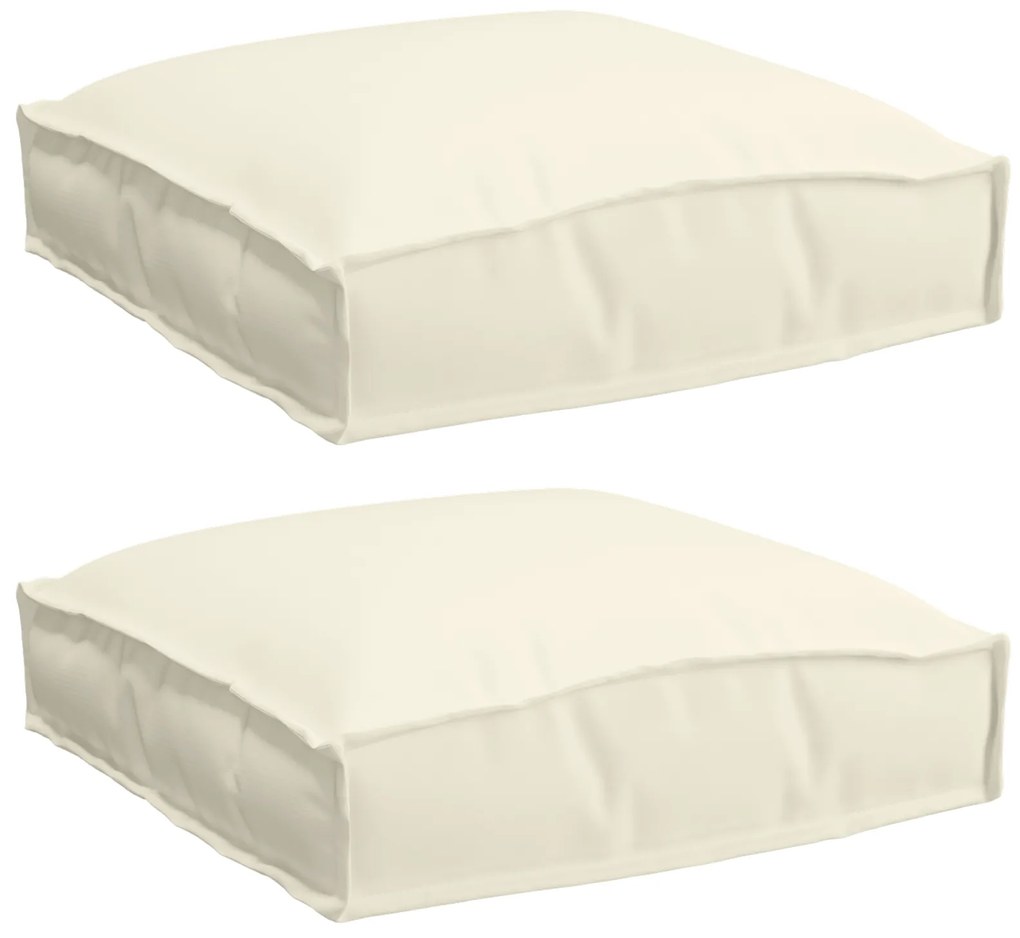 vidaXL Μαξιλάρια Παλέτας 2 τμχ Κρεμ 40 x 40 x 8 εκ. Ύφασμα Oxford.