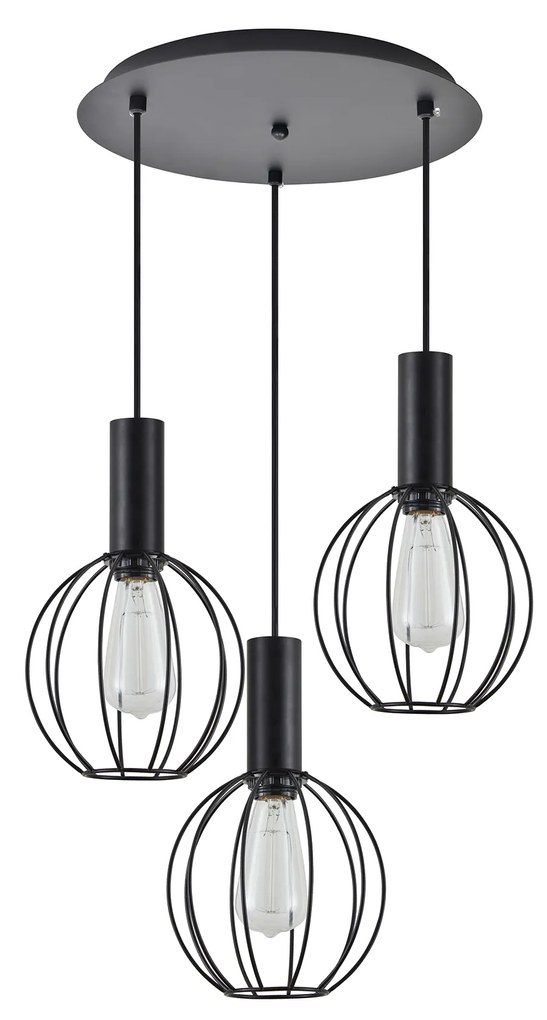 SE21-BL-4-3BL-GR2 ADEPT TUBE Black Pendant Black Metal Grid+ HOMELIGHTING 77-8537