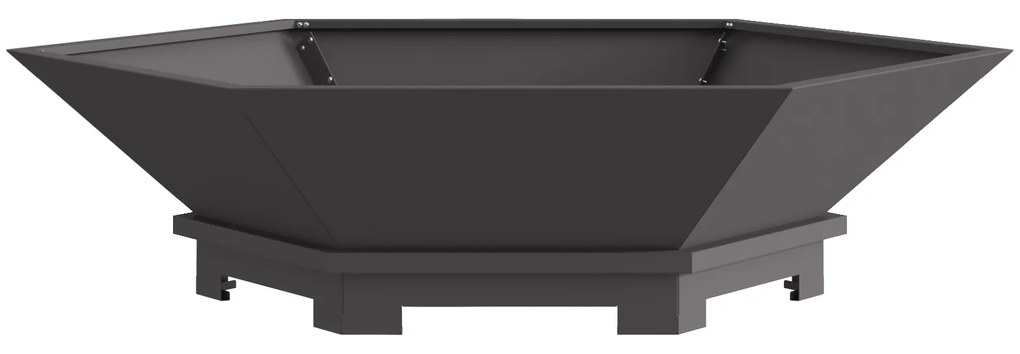 vidaXL Φωτιά Πυρκαγιάς Εξαγωνική Μαύρη 100x100x28 εκ Ατσάλι