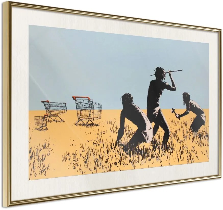 Αφίσα - Banksy: Trolley Hunters - 30x20 - Χρυσό - Με πασπαρτού