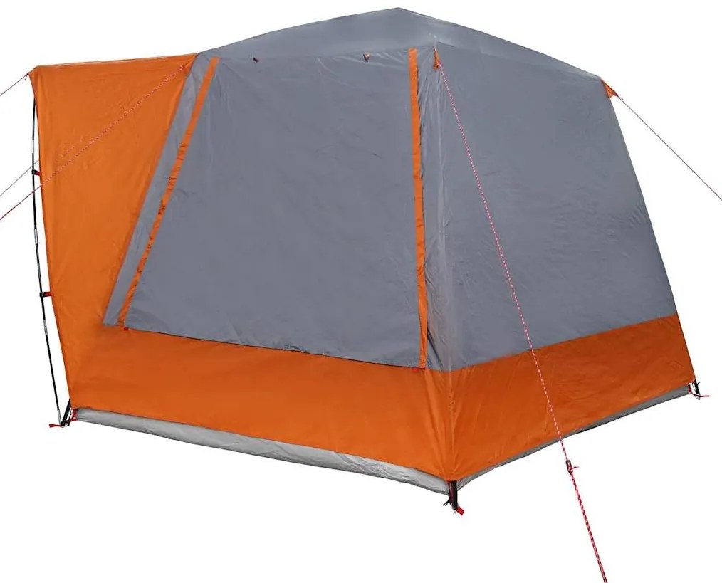 vidaXL Σκηνή Camping Γκρι και πορτοκαλί 420 x 420 x 227 εκ Πολυεστέρας