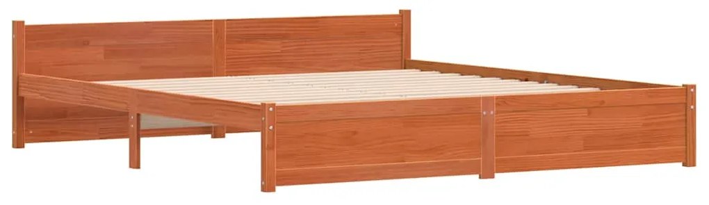 vidaXL Σκελετός Κρεβατιού Καφέ κεριού 200 x 200 cm Μασίφ ξύλο πεύκου