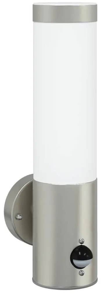 vidaXL Εξωτερικά Φωτιστικά Τοίχου 2 pcs Ασημί 12 x 7.5 x 29 εκ