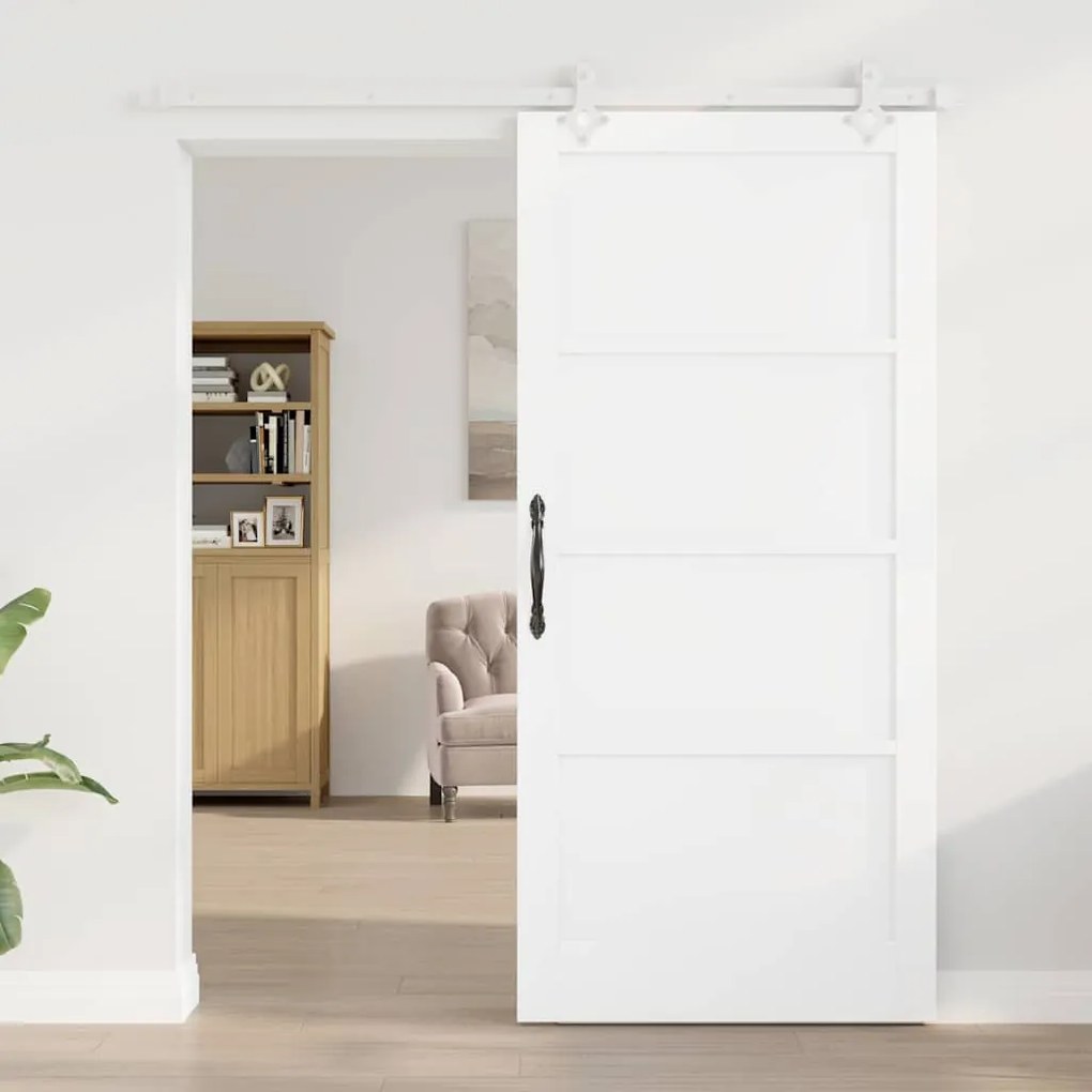 vidaXL Συρόμενη Πόρτα Χειροκίνητος Λευκό 93 x 202 cm