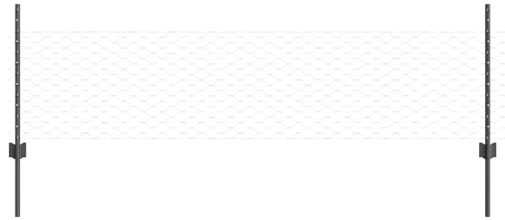 vidaXL Τεντώτο με στήριγμα Γκρι 0,5 x 10 μ. Χάλυβας και PVC