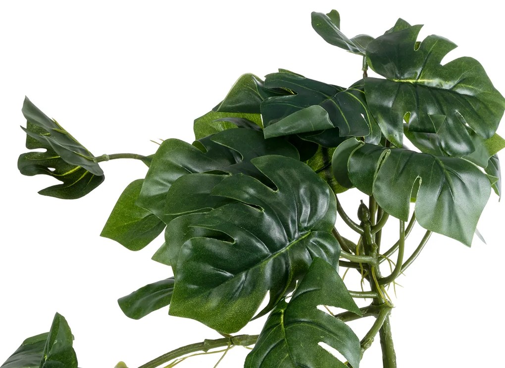 GloboStar® Artificial Garden HANGING MONSTERA 20600 Τεχνητό Διακοσμητικό Κρεμαστό Φυτό Μονστέρα Μ28 x Π30 x Υ50cm