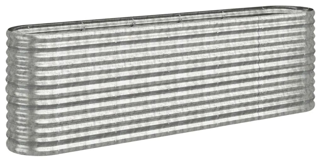 vidaXL Ζαρντινιέρα Ασημί 224x40x68 εκ. Γαλβανισμένος χάλυβας