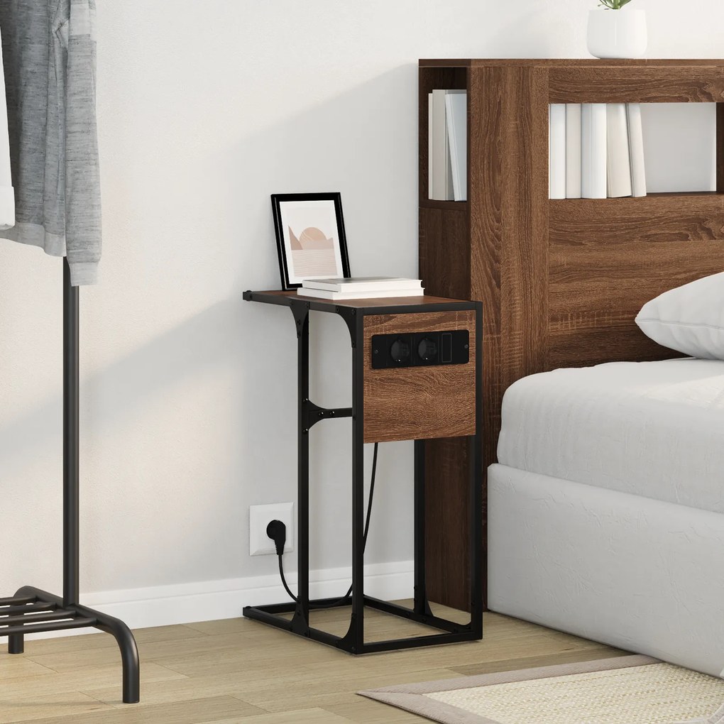 vidaXL Κομοδίνο Καφέ δρυς 41.5 x 26 x 60.5 εκ Επεξεργασμένο ξύλο
