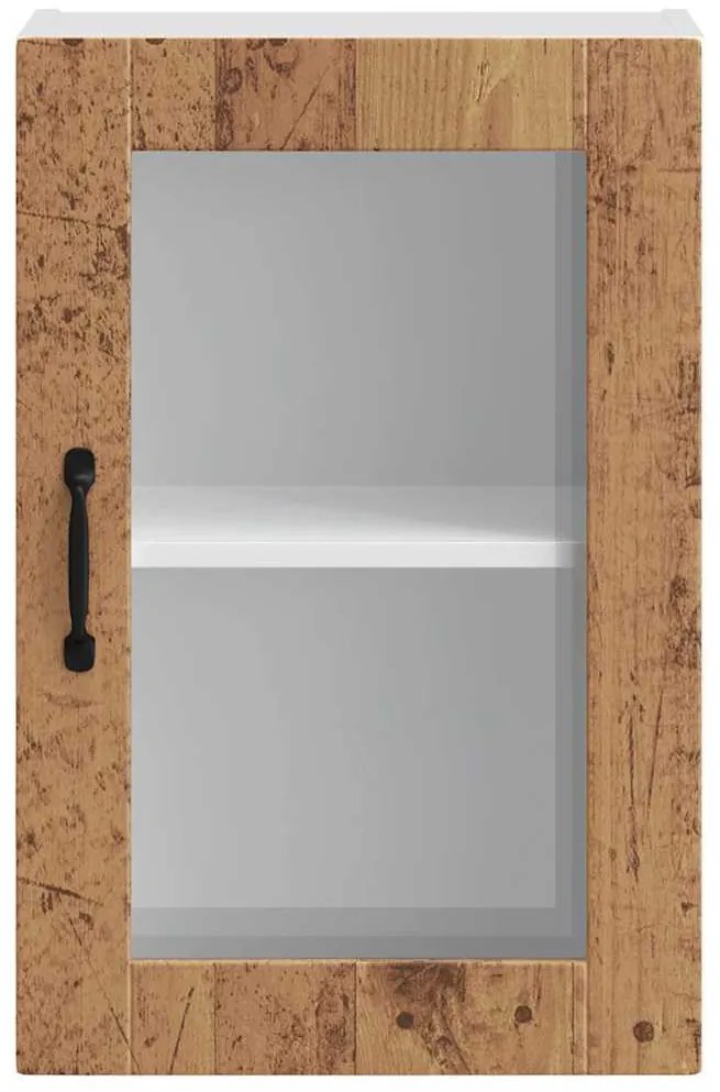 vidaXL Ντουλάπι τοίχου κουζίνας με γυάλινη πόρτα Porto Παλιό ξύλο