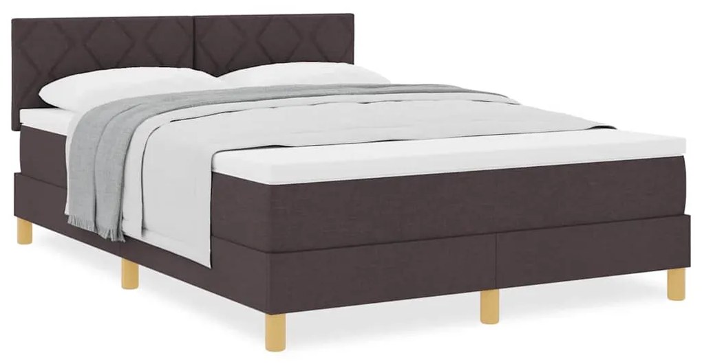 vidaXL Κρεβάτι box spring με στρώμα με στρώμα Σκούρο καφέ Σκούρο καφέ