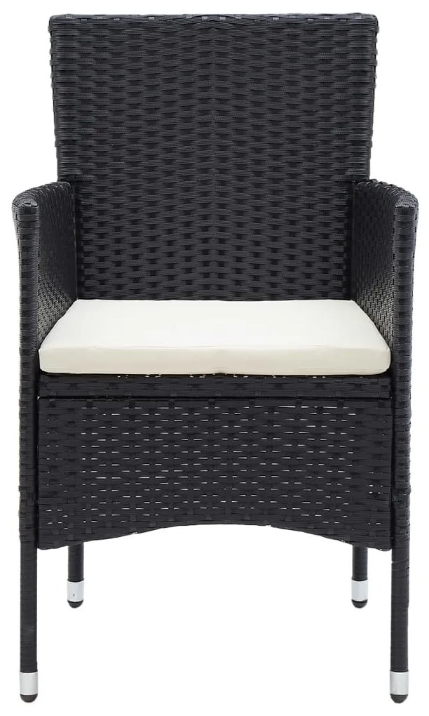 vidaXL Σετ Τραπεζαρίας Κήπου 5 Τεμαχίων Μαύρο Συνθετικό Ρατάν/Γυαλί