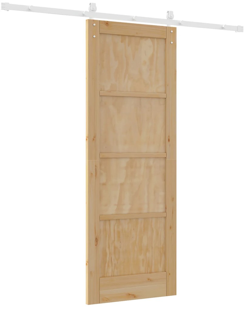 vidaXL Συρόμενη Πόρτα με Σετ Υλικών 73.5x198.5 εκ. Μασίφ Ξύλο Πεύκο