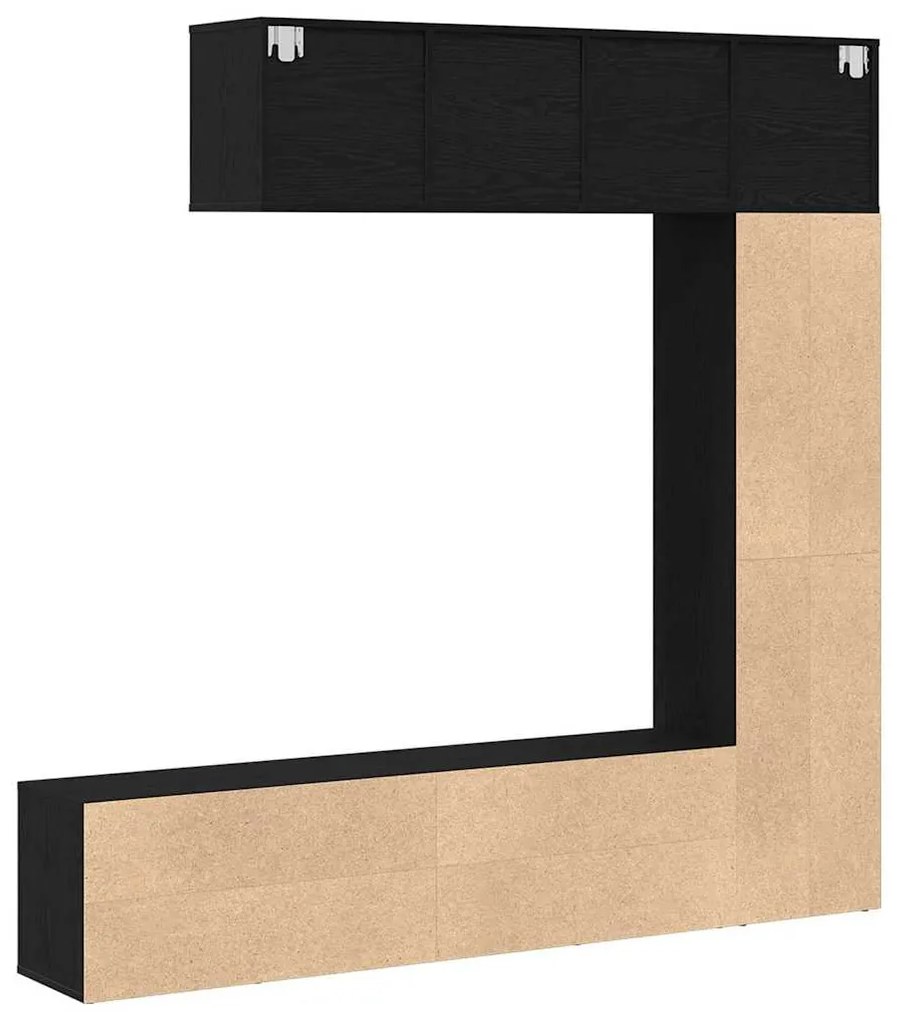 vidaXL Ράφι Βιβλίων 3 pcs Μαύρη Οξυά 36 x 30 x 143 cm