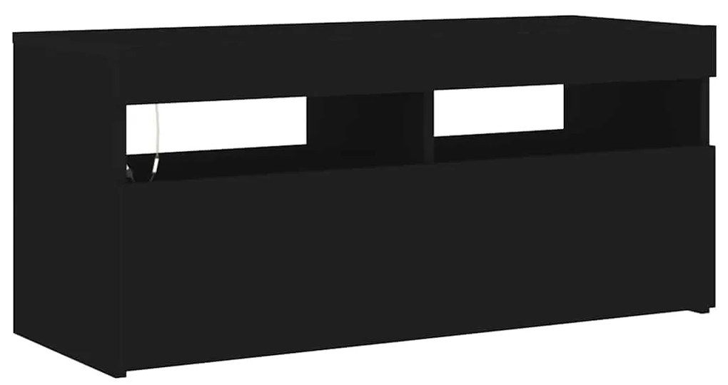 vidaXL Έπιπλο Τηλεόρασης με LED Μαύρο 90 x 35 x 40 εκ.