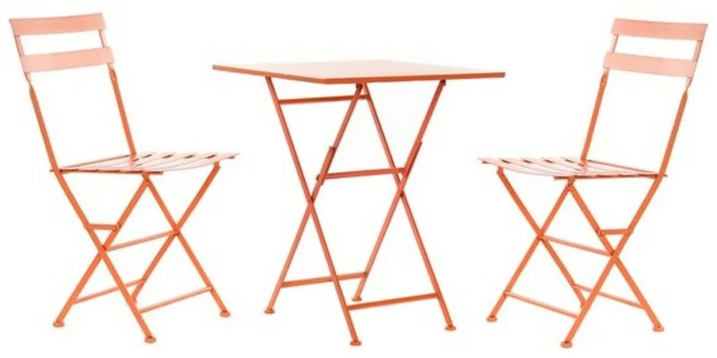 Σετ Τραπέζι με 2 Καρέκλες DKD Home Decor MB-177412 Κοράλι 60 x 60 x 75 cm (3 pcs)