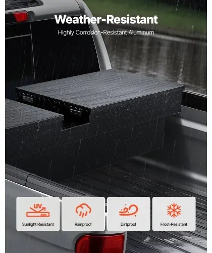 VEVOR Crossover Tool Box 70x20x13 In Heavy Duty Aluminum Toolbox for Truck Bed