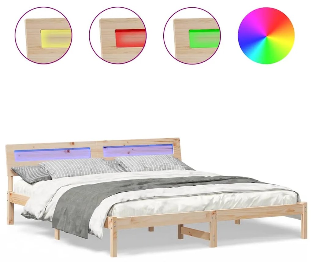vidaXL Σκελετός Κρεβατιού Καφέ 180 x 200 cm Μασίφ ξύλο πεύκου