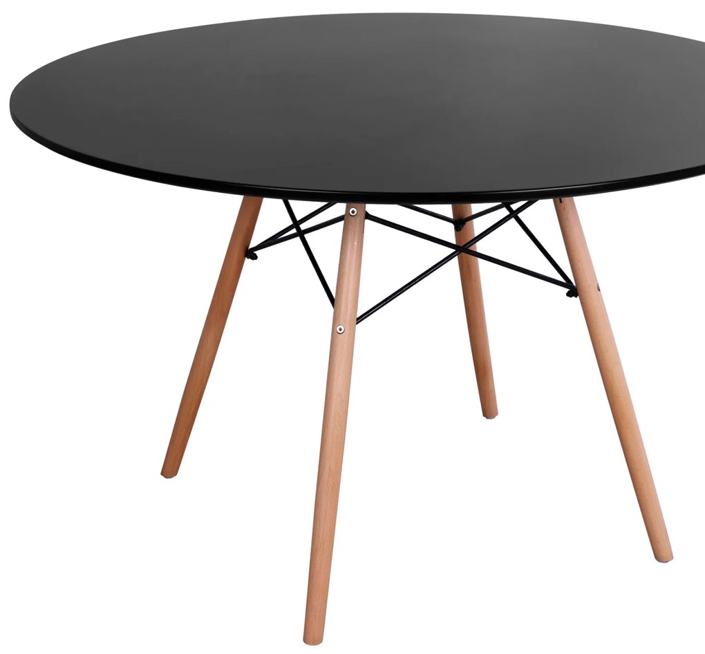 ΤΡΑΠΕΖΙ MINIMAL ΣΤΡΟΓΓΥΛΟ HM8454.02 MDF ΣΕ ΜΑΥΡΟ-ΠΟΔΙΑ ΟΞΙΑΣ ΣΕ ΦΥΣΙΚΟ Φ120Χ74Υεκ.